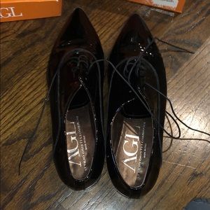 AGL Black Patent Leather Oxfords